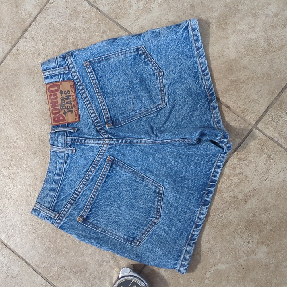 Vintage Bongo Distressed Blue Jean Shorts in Light Wash
